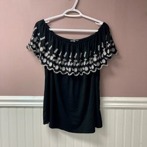 Adrianna Papell black off the shoulder top